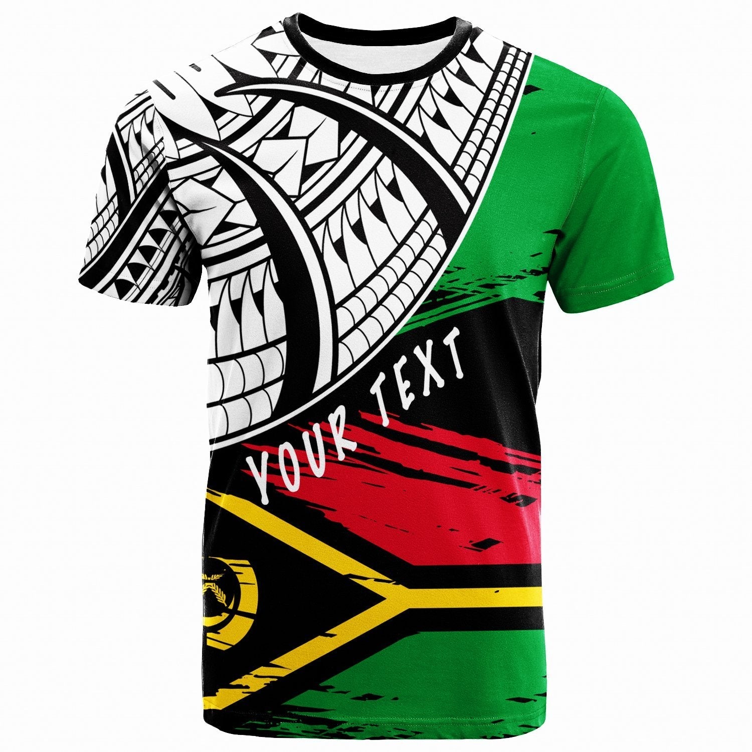 Vanuatu Custom Personalised T - Shirt - Vanuatu Flag Style With Claw Pattern - Vibe Hoodie Shop