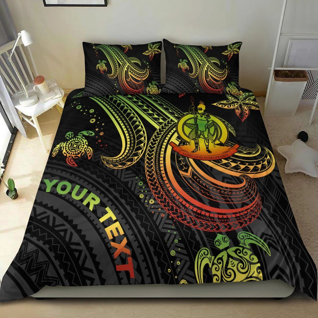 Vanuatu Custom Personalised Bedding Set - Reggae Turtle - Vibe Hoodie Shop