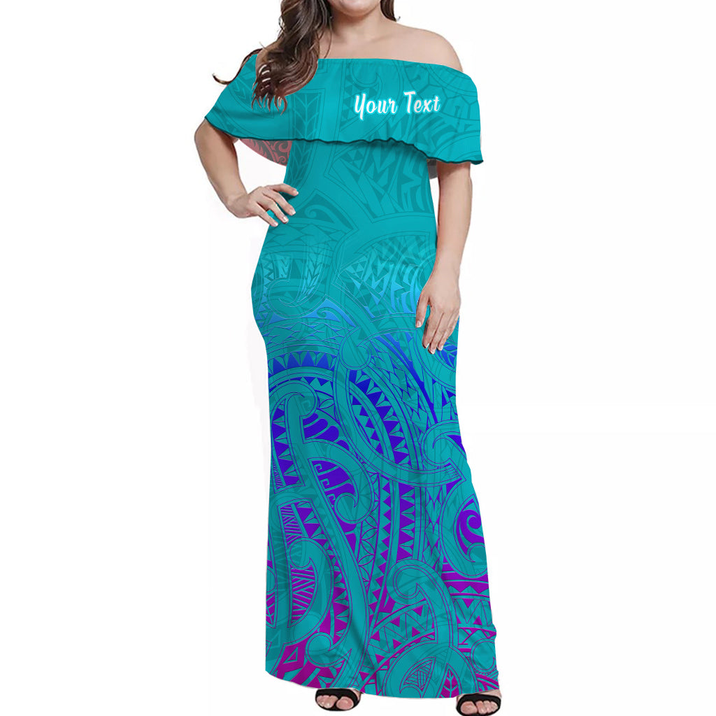 (Custom Personalised) New Zealand Off Shoulder Long Dress NZ Maori Special Ver.02 - Vibe Hoodie Shop