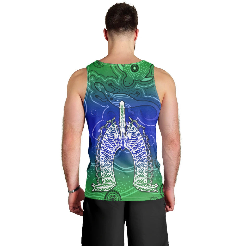 Torres Strait Islands Men Tank Top Aboriginal Art Lizard Symbol Peace - Vibe Hoodie Shop