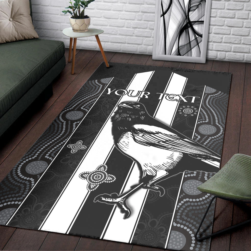 (Custom Personalised) Magpies Indigenous Area Rug We are the Champions - Vibe Hoodie Shop