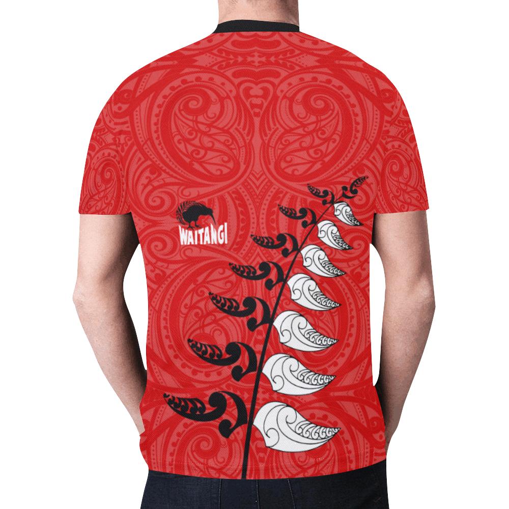 New Zealand Shirt, Maori Waitangi Red T shirts - Vibe Hoodie Shop