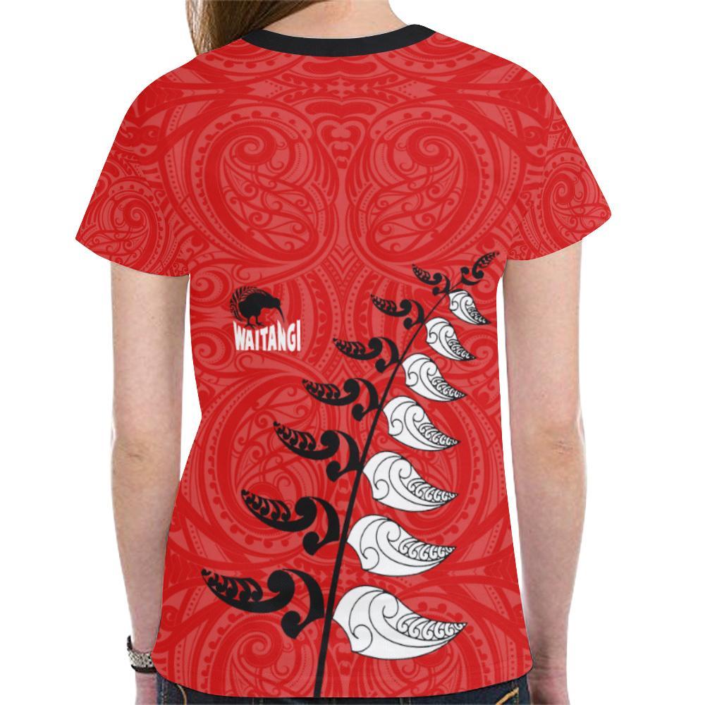 New Zealand Shirt, Maori Waitangi Red T shirts - Vibe Hoodie Shop