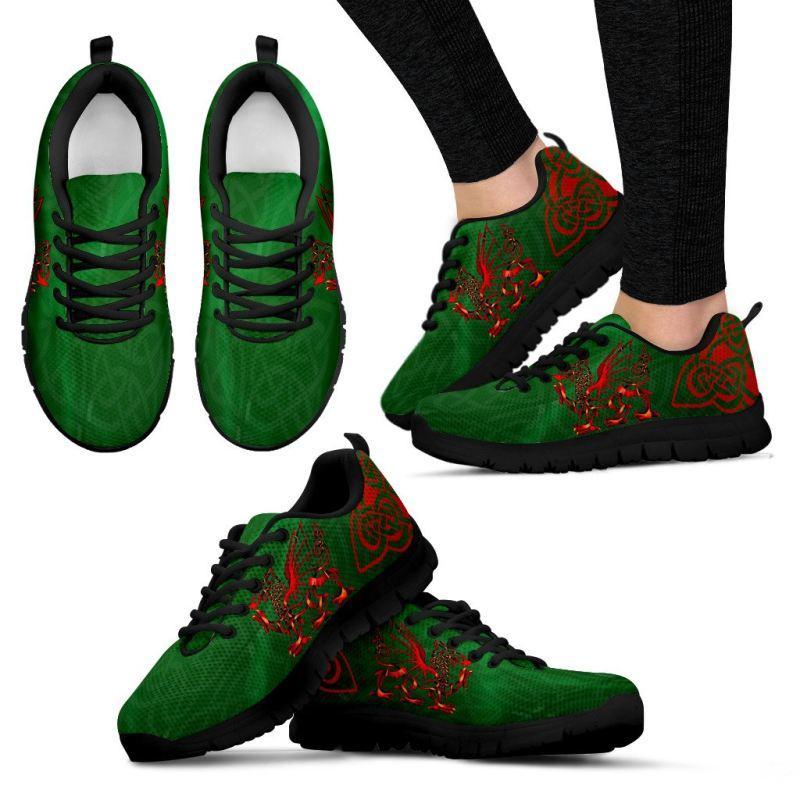 Wales - Celtic Welsh Dragon Men's / Women's Sneakers (Shoes) - Vibe Hoodie Shop