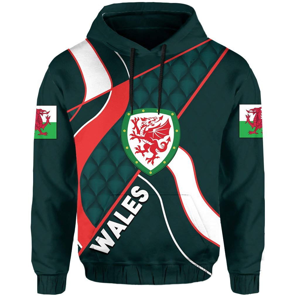 Wales Hoodie, Welsh Dragon Pullover Hoodie Vintage - Vibe Hoodie Shop