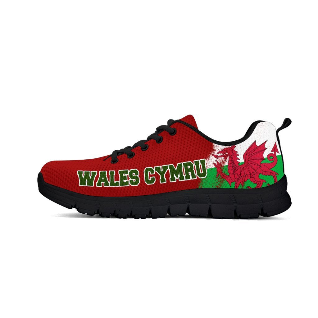 Wales Cymru Athletic Sneakers (Black/White Versions) - Vibe Hoodie Shop