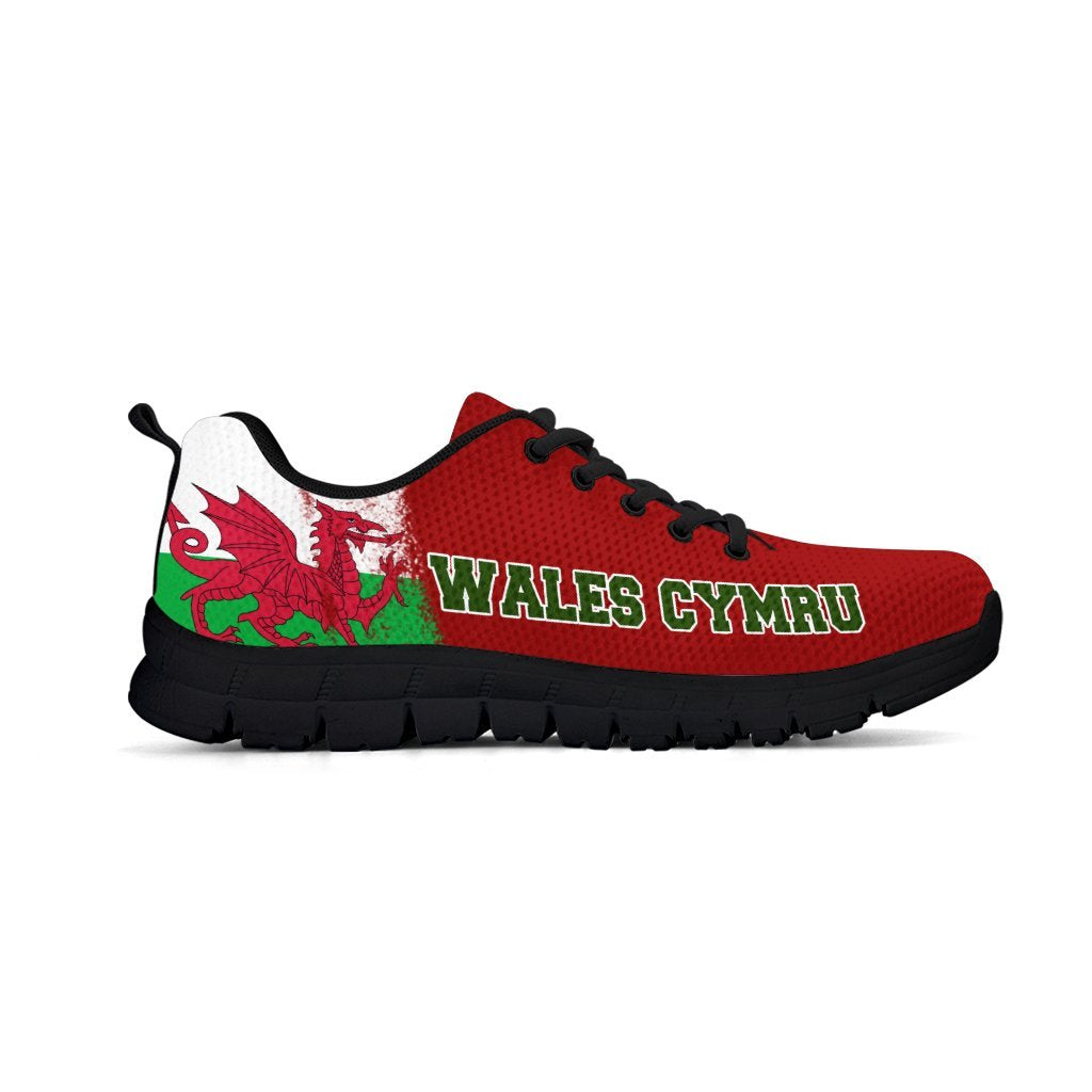 Wales Cymru Athletic Sneakers (Black/White Versions) - Vibe Hoodie Shop