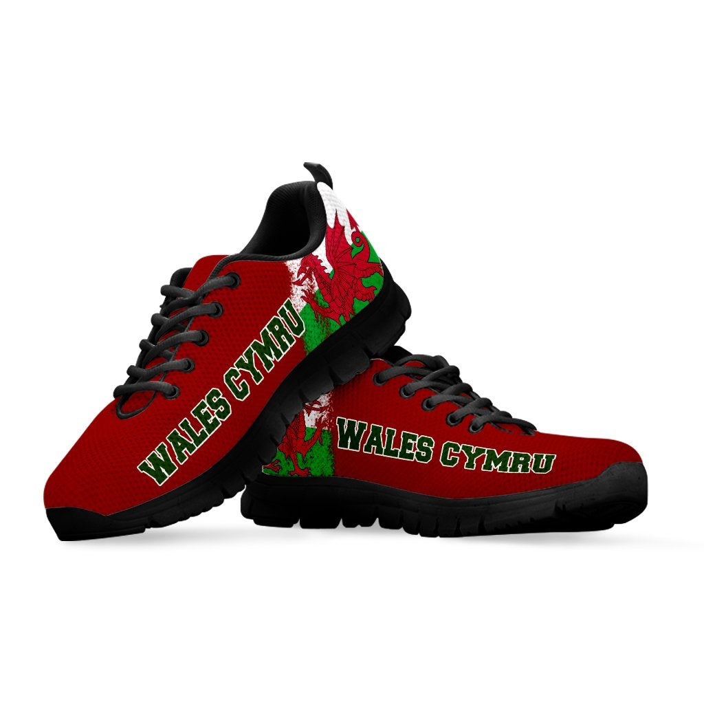 Wales Cymru Athletic Sneakers (Black/White Versions) - Vibe Hoodie Shop