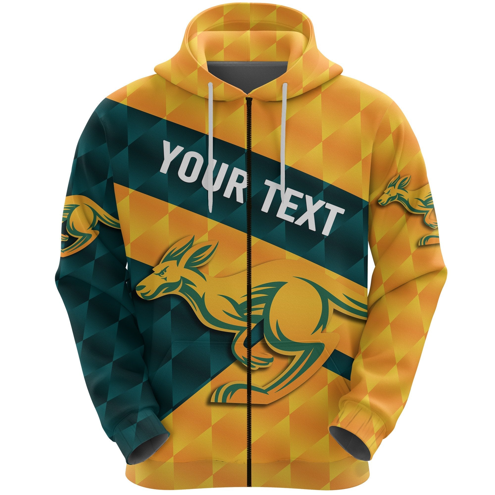 (Custom Personalised) Wallabies Zip Hoodie Sporty Style - Vibe Hoodie Shop