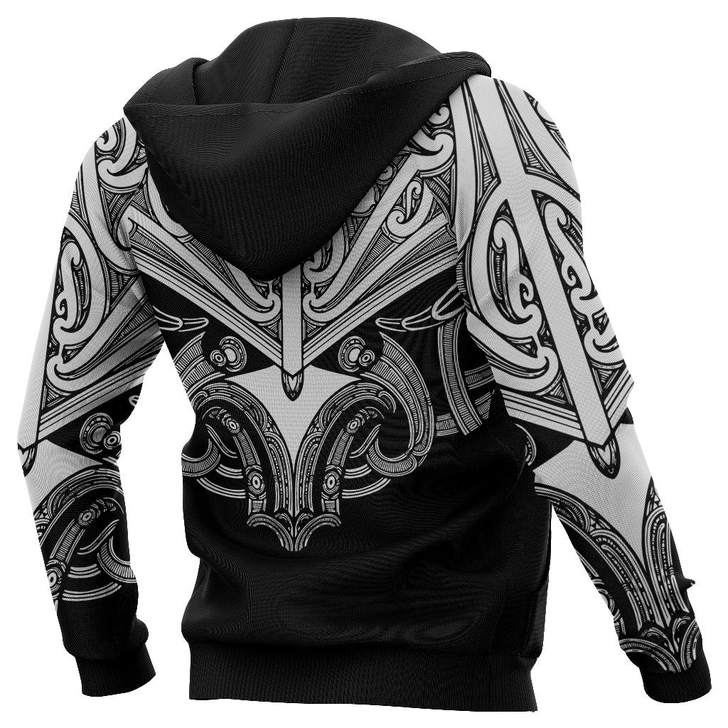 Maori Tattoo Hoodie Hei Matau Abalone White - Vibe Hoodie Shop