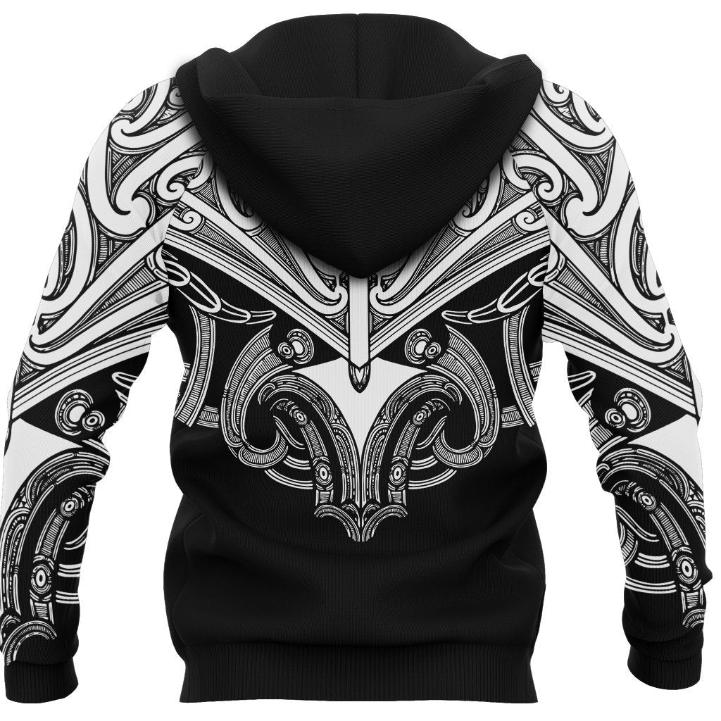 Maori Tattoo Hoodie Hei Matau Abalone White - Vibe Hoodie Shop