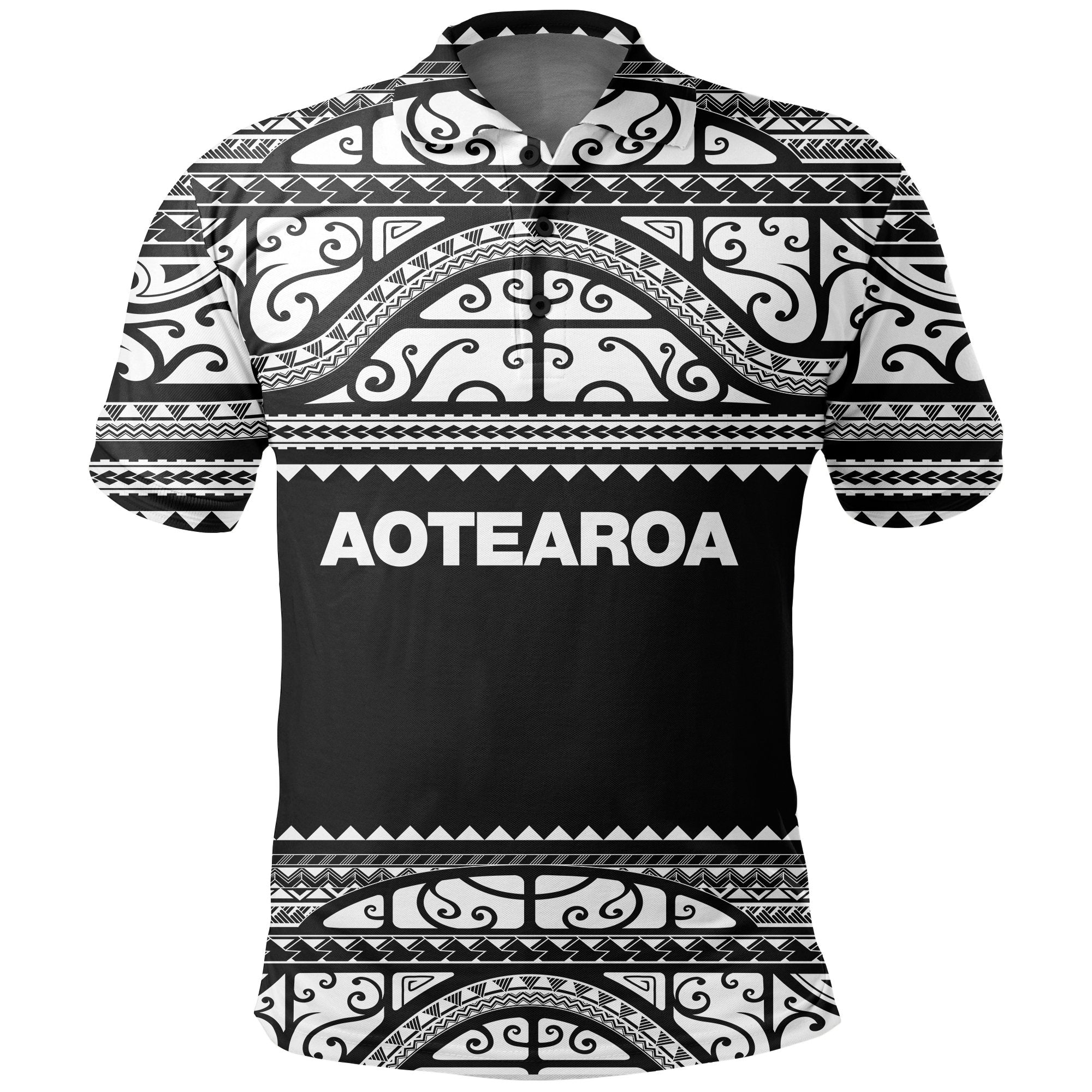 Aotearoa New Zealand Maori Polo Shirt Silver Fern - White - Vibe Hoodie Shop