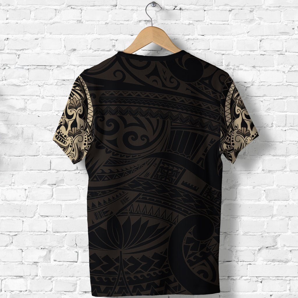 New Zealand Shirt, Maori Tattoo Wolf Dragon T shirt - Gold - Vibe Hoodie Shop