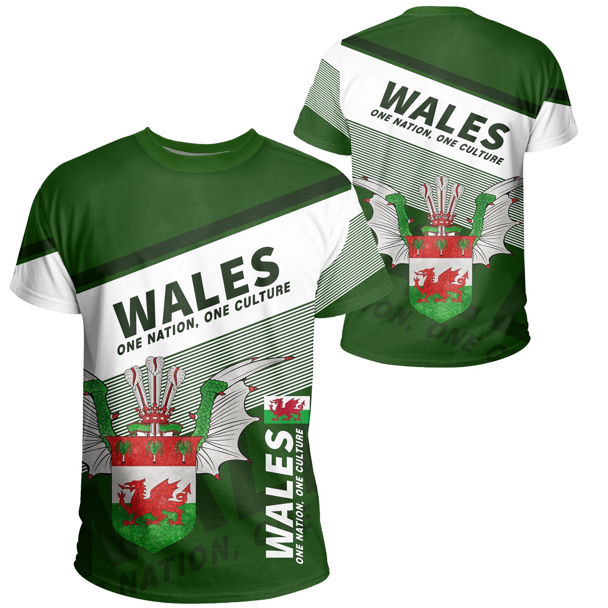 Wales T shirt Flag Motto Green - Limited Style - Vibe Hoodie Shop