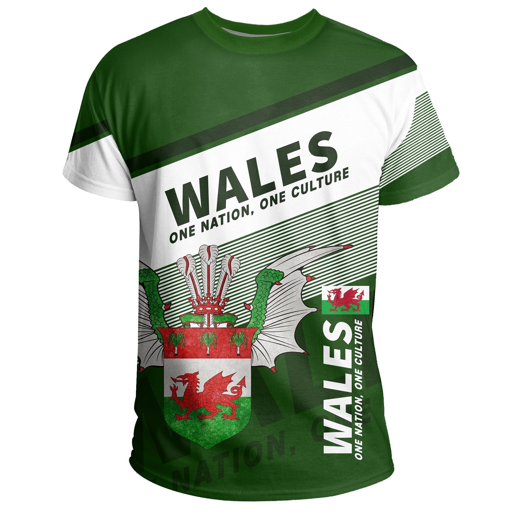 Wales T shirt Flag Motto Green - Limited Style - Vibe Hoodie Shop