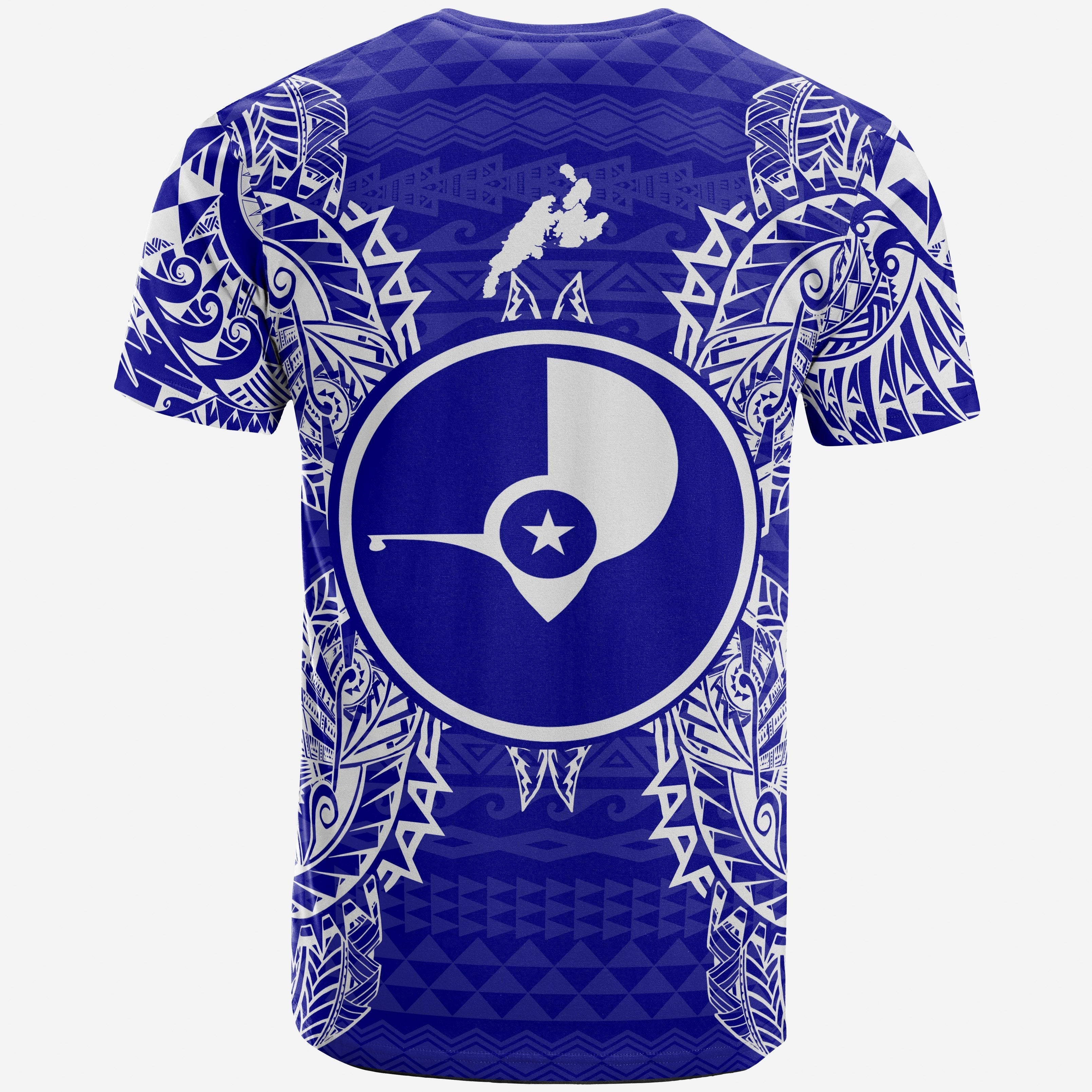 Vibe Hoodie Yap All T shirt - Yap Flag Map Polynesian Tattoo Blue - Vibe Hoodie Shop