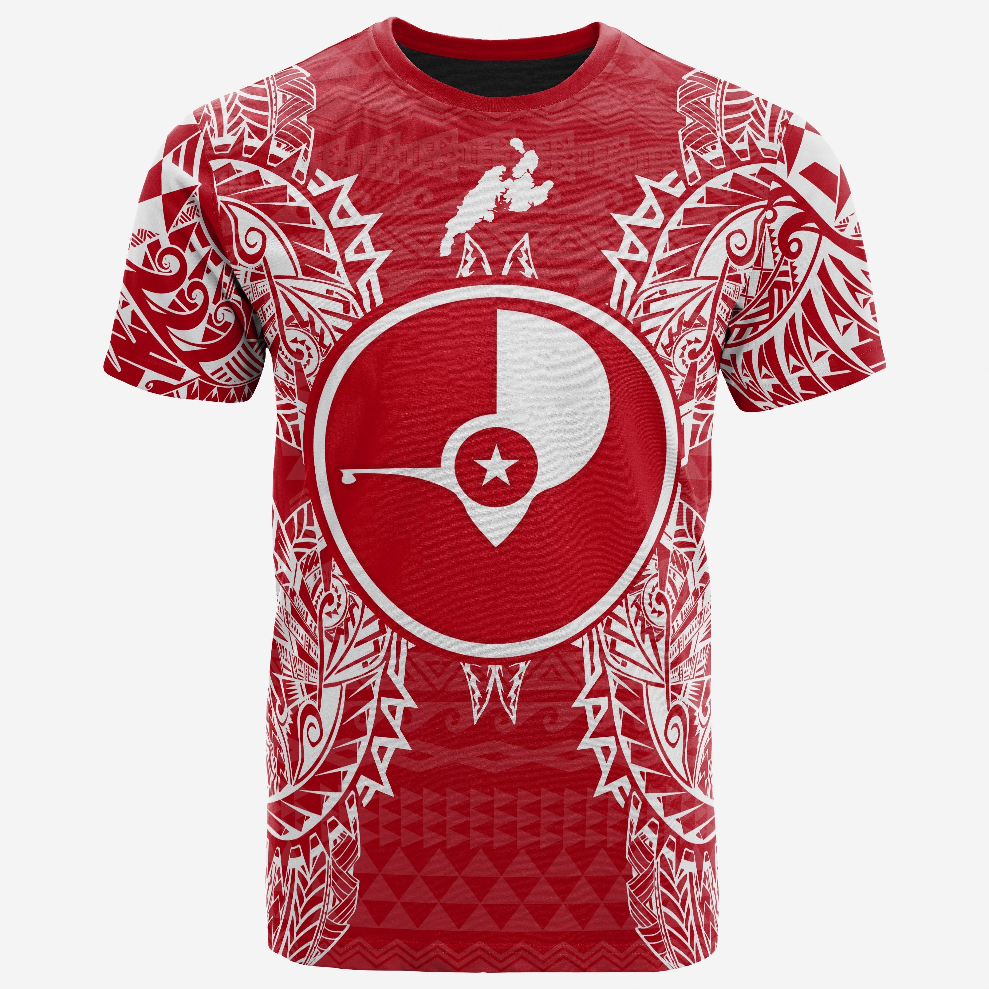Vibe Hoodie Yap All T shirt - Yap Flag Map Polynesian Tattoo Red White - Vibe Hoodie Shop