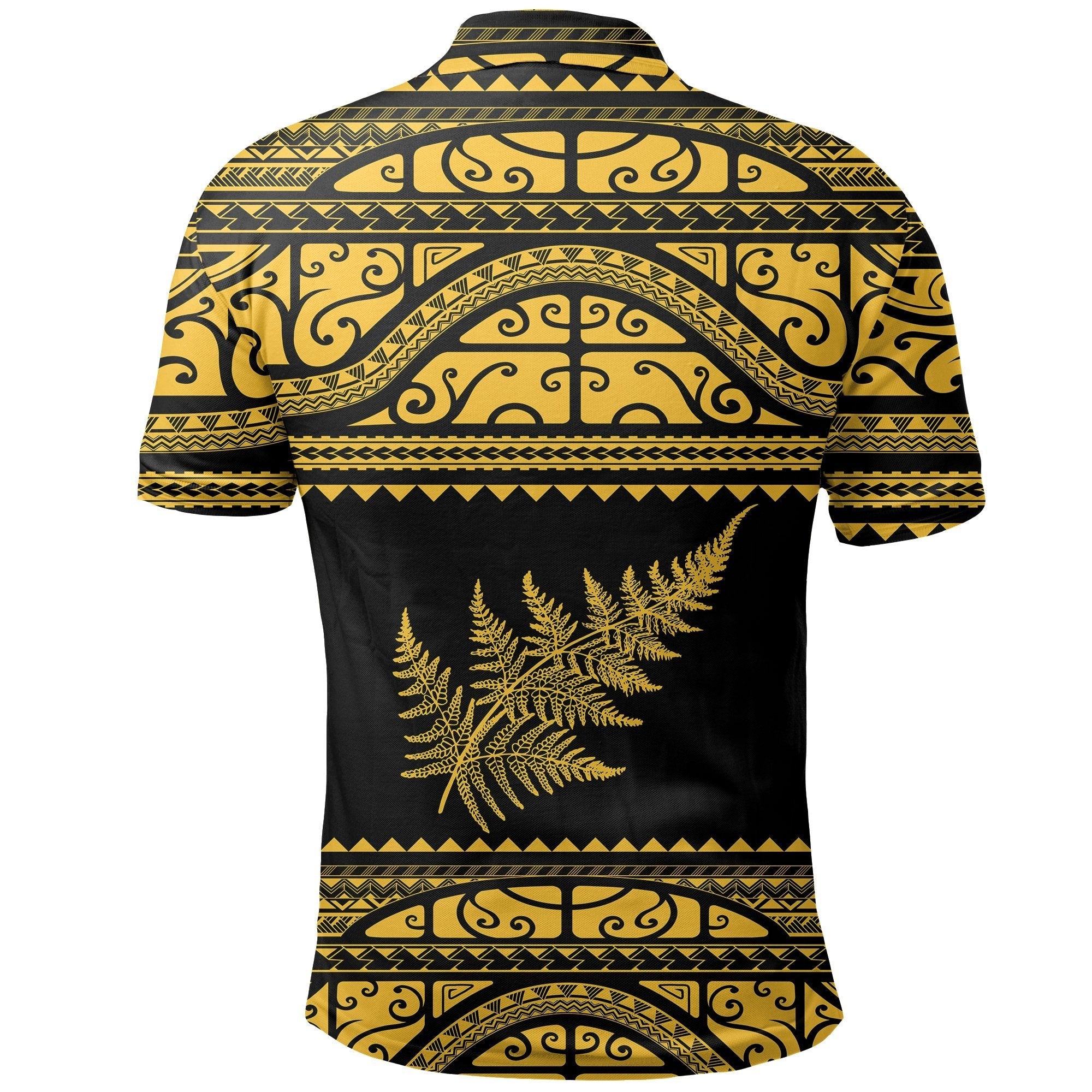 Aotearoa New Zealand Maori Polo Shirt Silver Fern - Yellow - Vibe Hoodie Shop