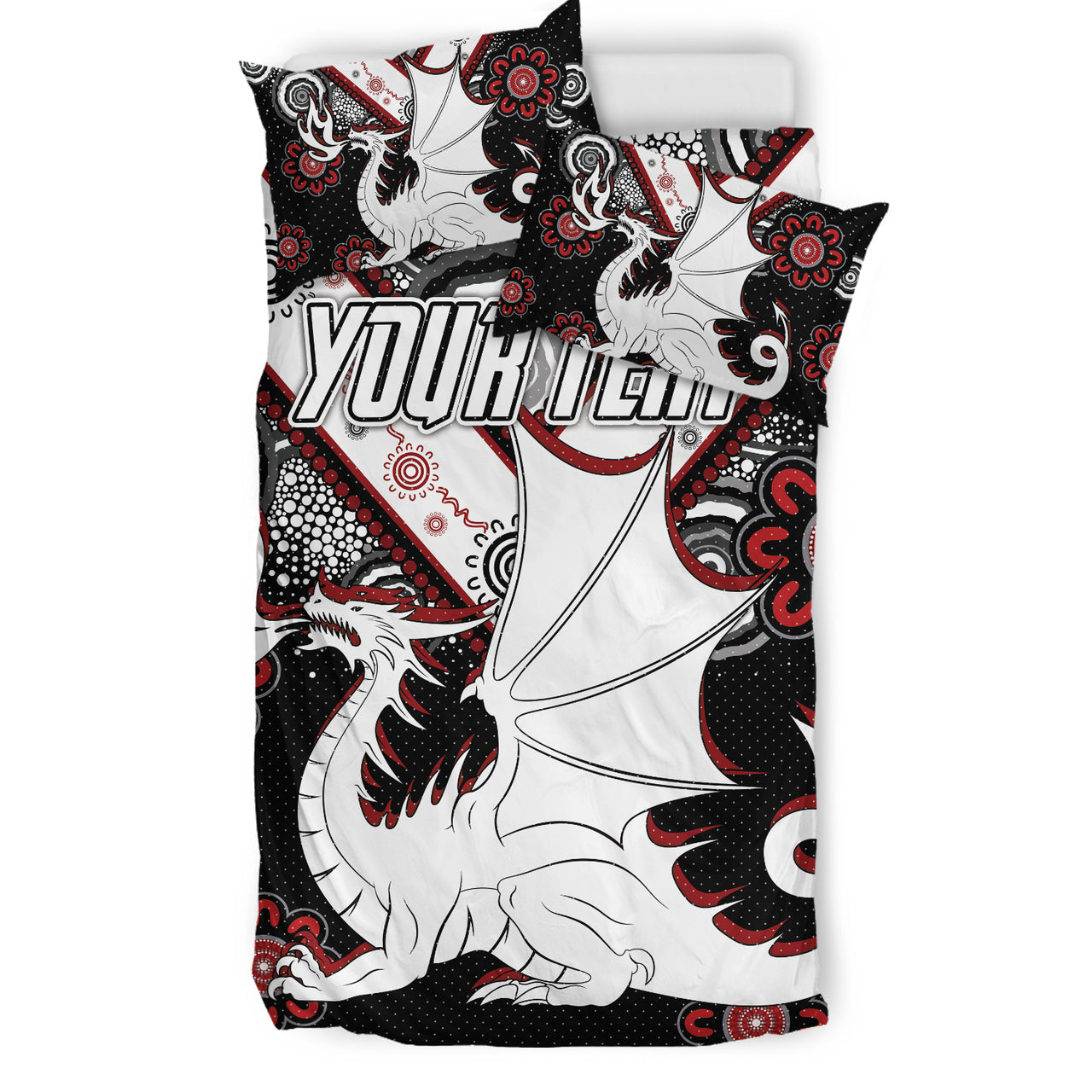St. George Rugby Bedding Set - Custom Aboriginal Dragons Bedding Set RLT13 - Vibe Hoodie Shop