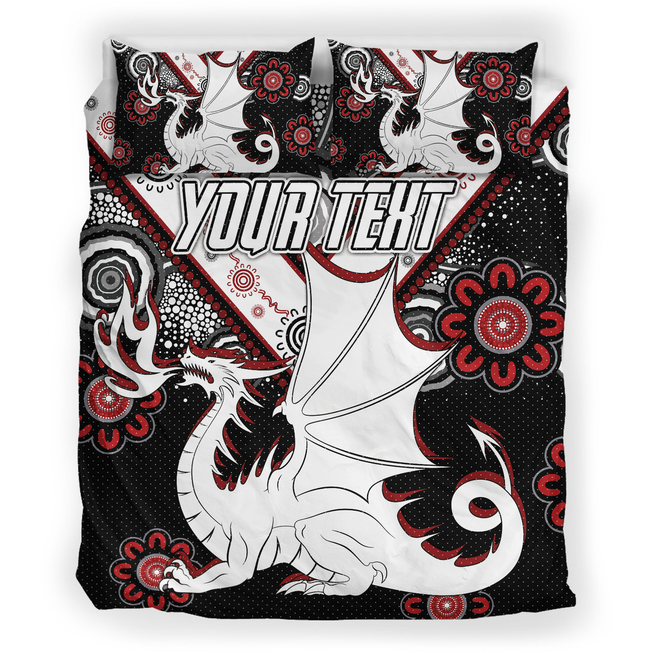 St. George Rugby Bedding Set - Custom Aboriginal Dragons Bedding Set RLT13 - Vibe Hoodie Shop