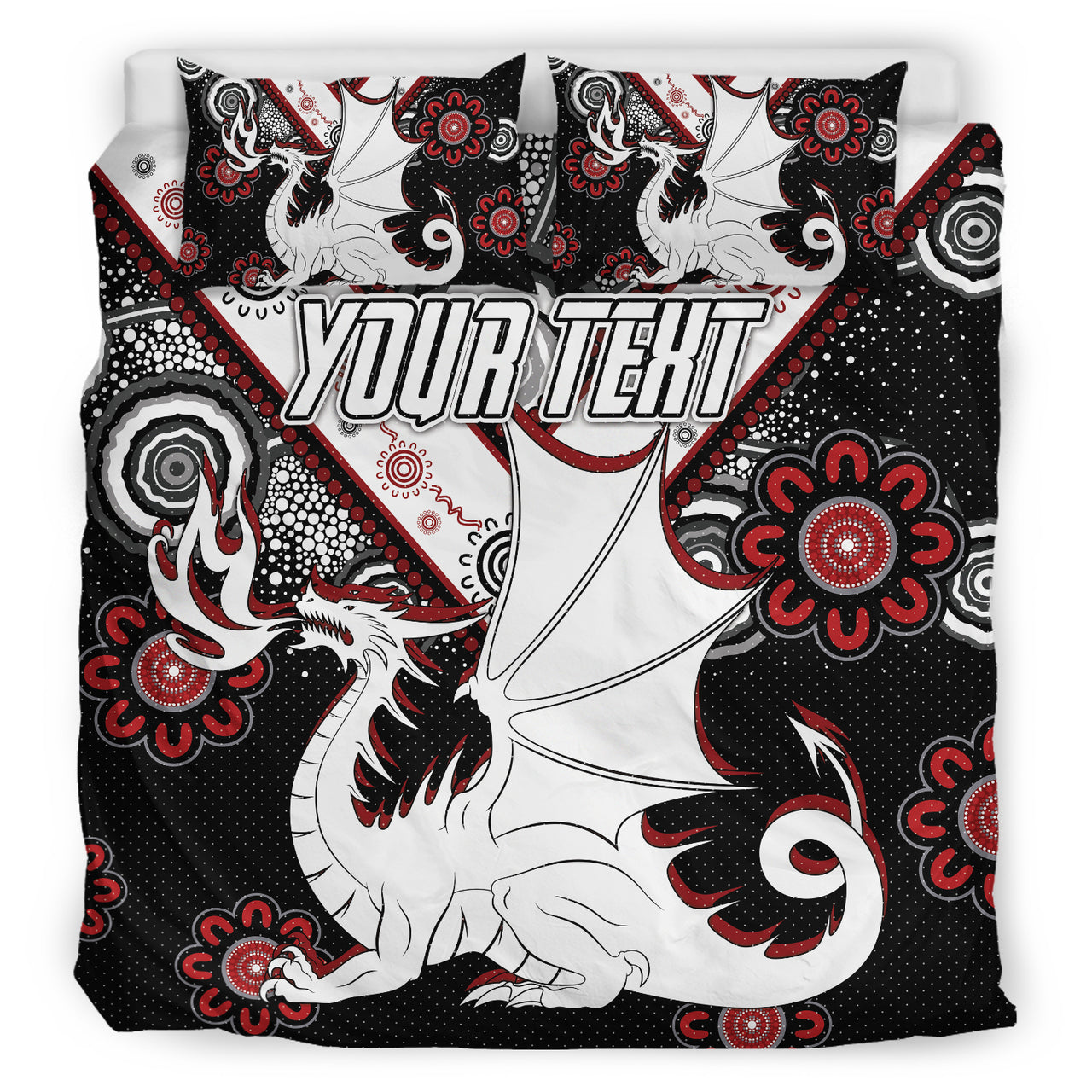 St. George Rugby Bedding Set - Custom Aboriginal Dragons Bedding Set RLT13 - Vibe Hoodie Shop
