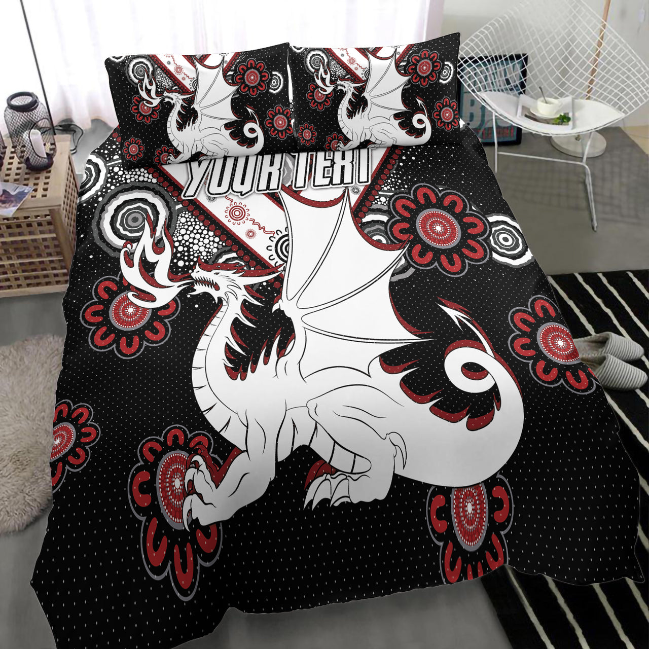 St. George Rugby Bedding Set - Custom Aboriginal Dragons Bedding Set RLT13 - Vibe Hoodie Shop
