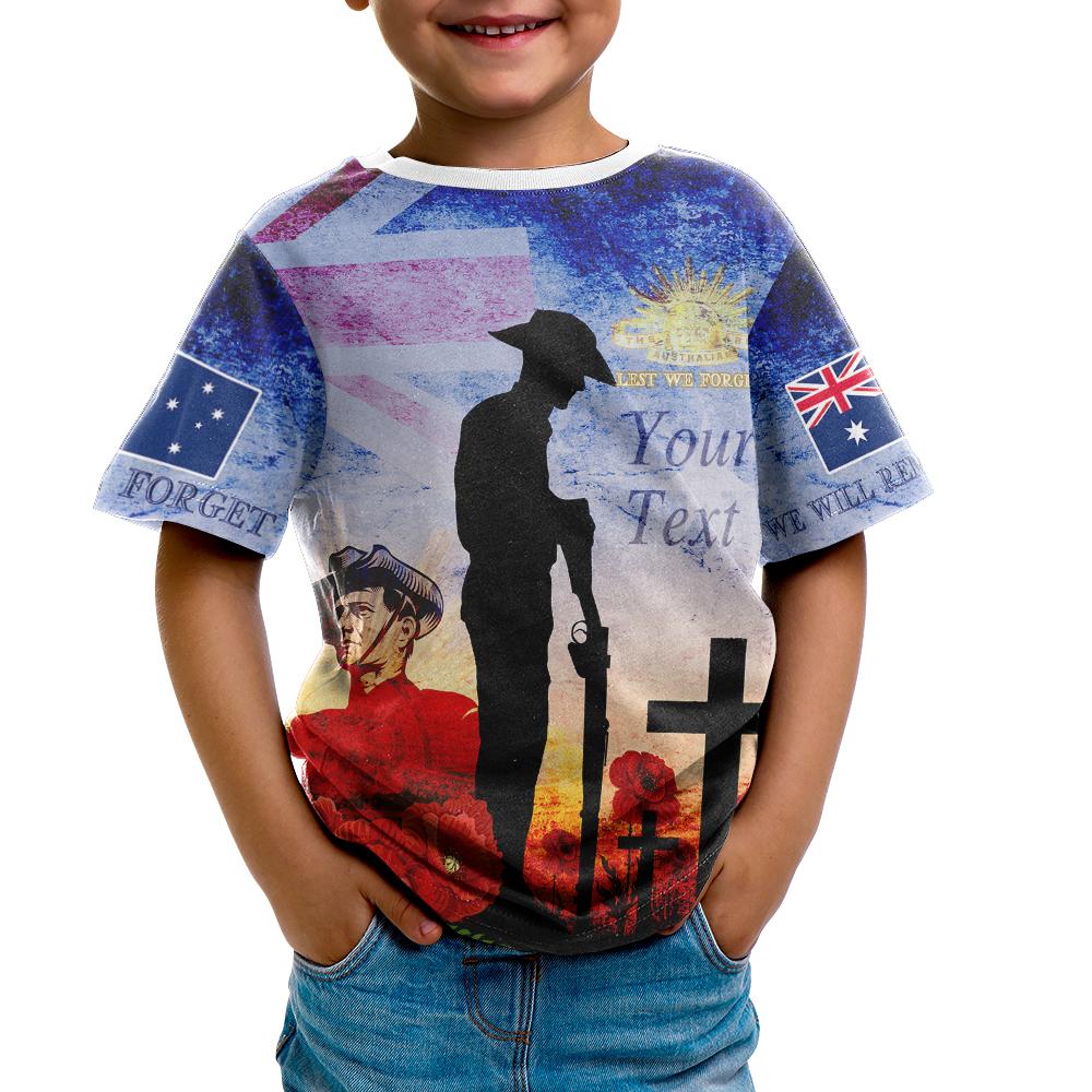 Custom ANZAC Kid T shirts - ANZAC 2020 Lest We Forget The Australian Army - Vibe Hoodie Shop