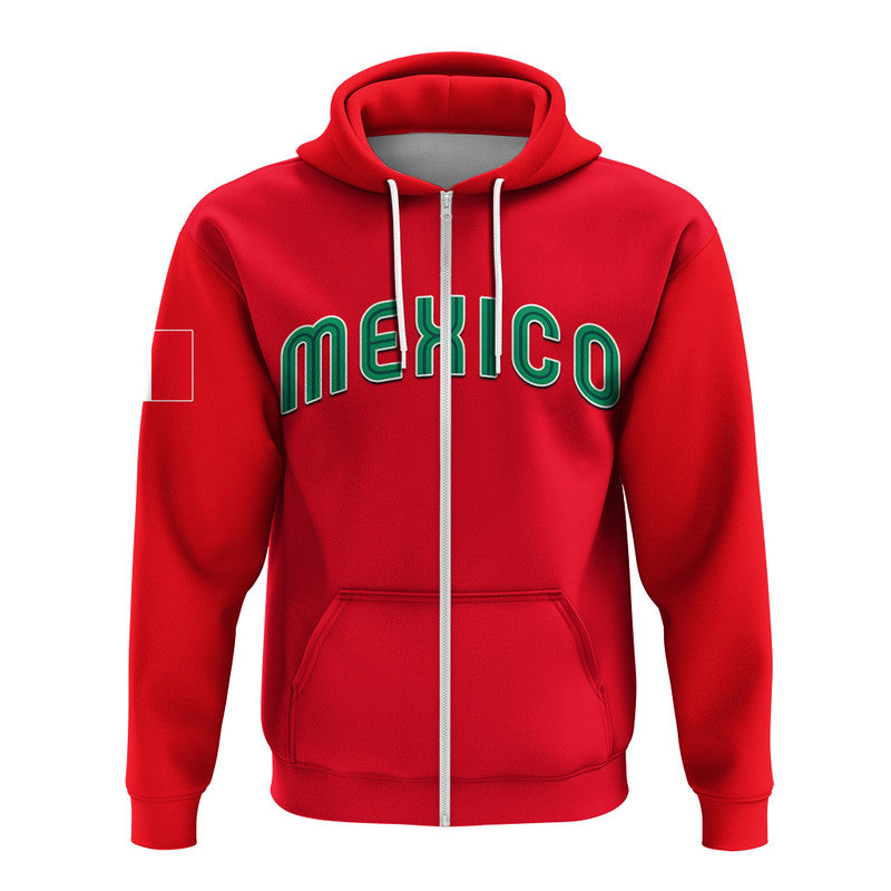 (Custom Personalised And Number) Baseball 2023 Mexico Hoodie Red Style LT6 - Vibe Hoodie Shop