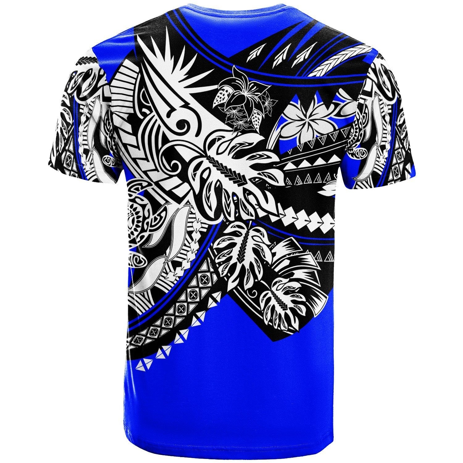 Tuvalu T shirt - Tribal Jungle Blue Pattern - Vibe Hoodie Shop