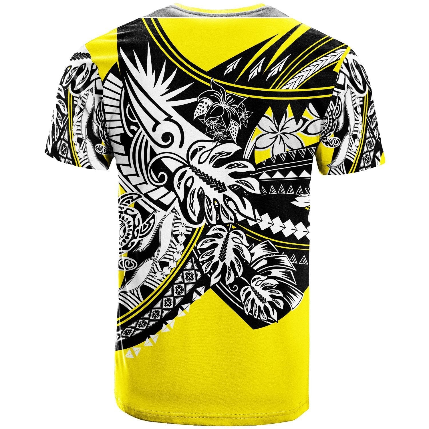 New Caledonia T shirt - Tribal Jungle Yellow Pattern - Vibe Hoodie Shop