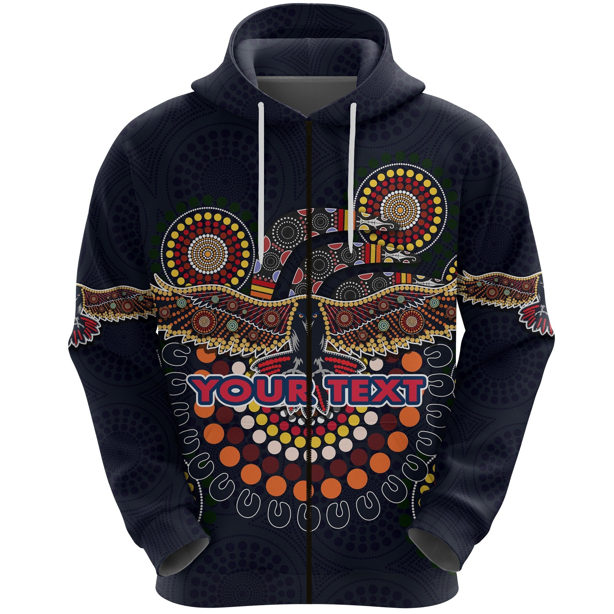 (Custom Personalised) Adelaide Zip Hoodie Indigenous Crows - Vibe Hoodie Shop