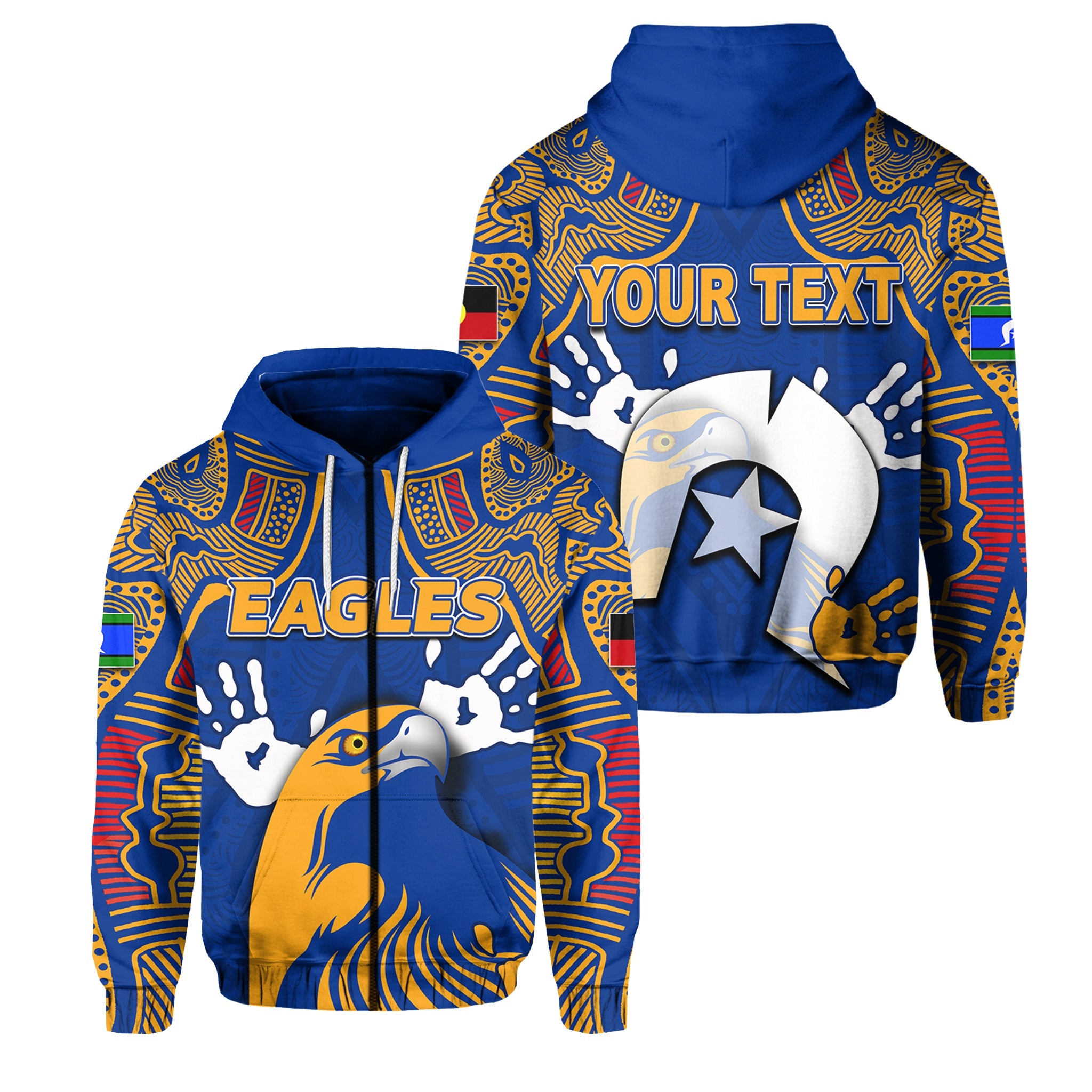 (Custom Personalised) NAIDOC West Coast Eagles Zip Hoodie Torres Strait Islanders LT6 - Vibe Hoodie Shop