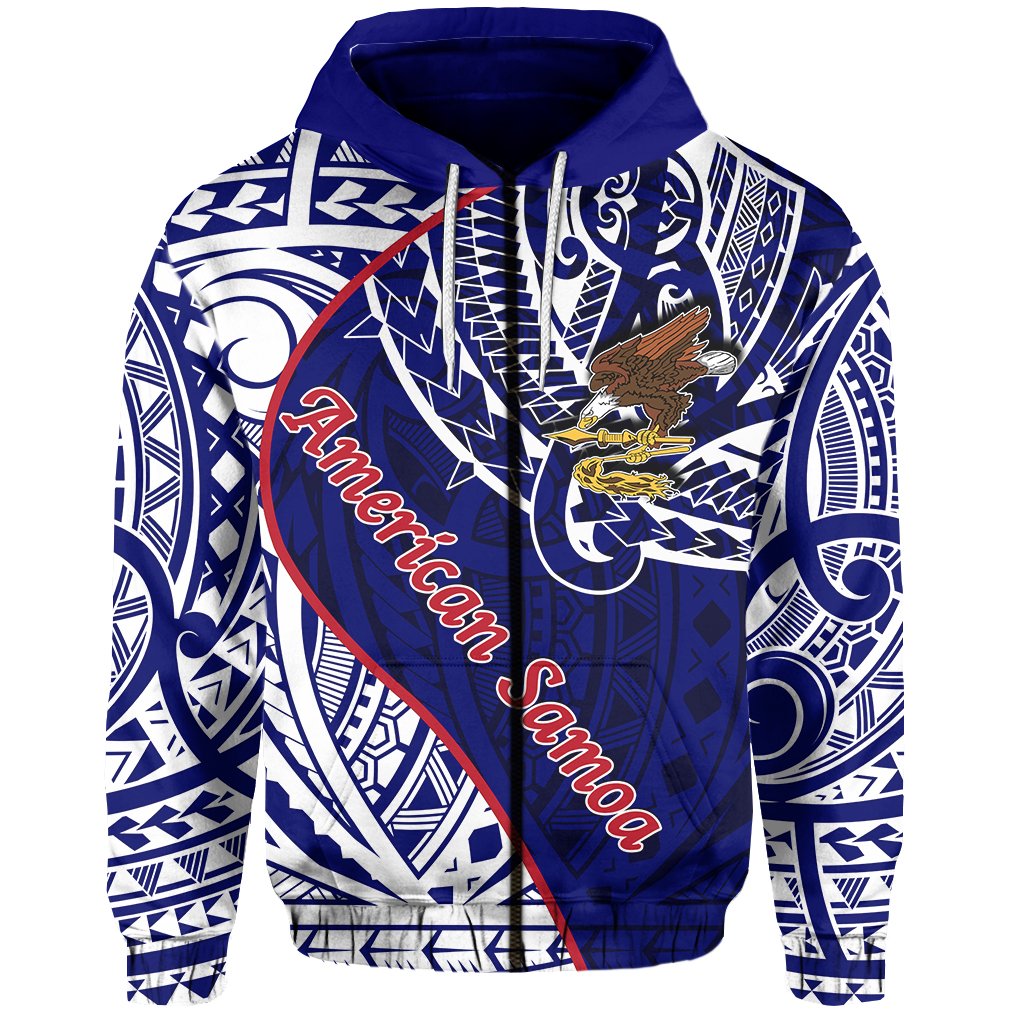 American Samoa Eagles In Heart Zip Hoodie - Vibe Hoodie Shop