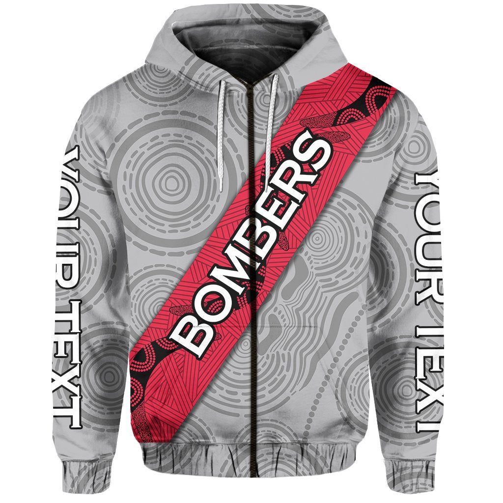 (Custom Personalised) Essendon Bombers Zip Hoodie - Vibe Hoodie Shop