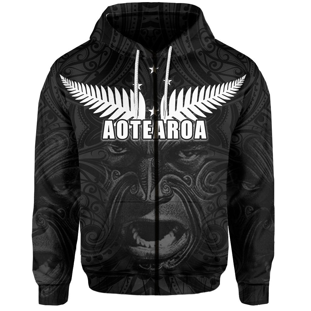 New Zealand Rugby The Haka Tatto Face Zip Hoodie - Vibe Hoodie Shop