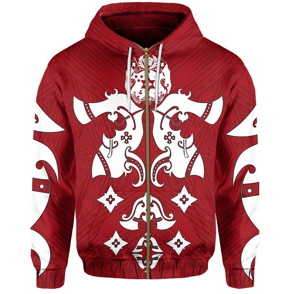 Tonga Polynesian All Over Zip Hoodie - Vibe Hoodie Shop