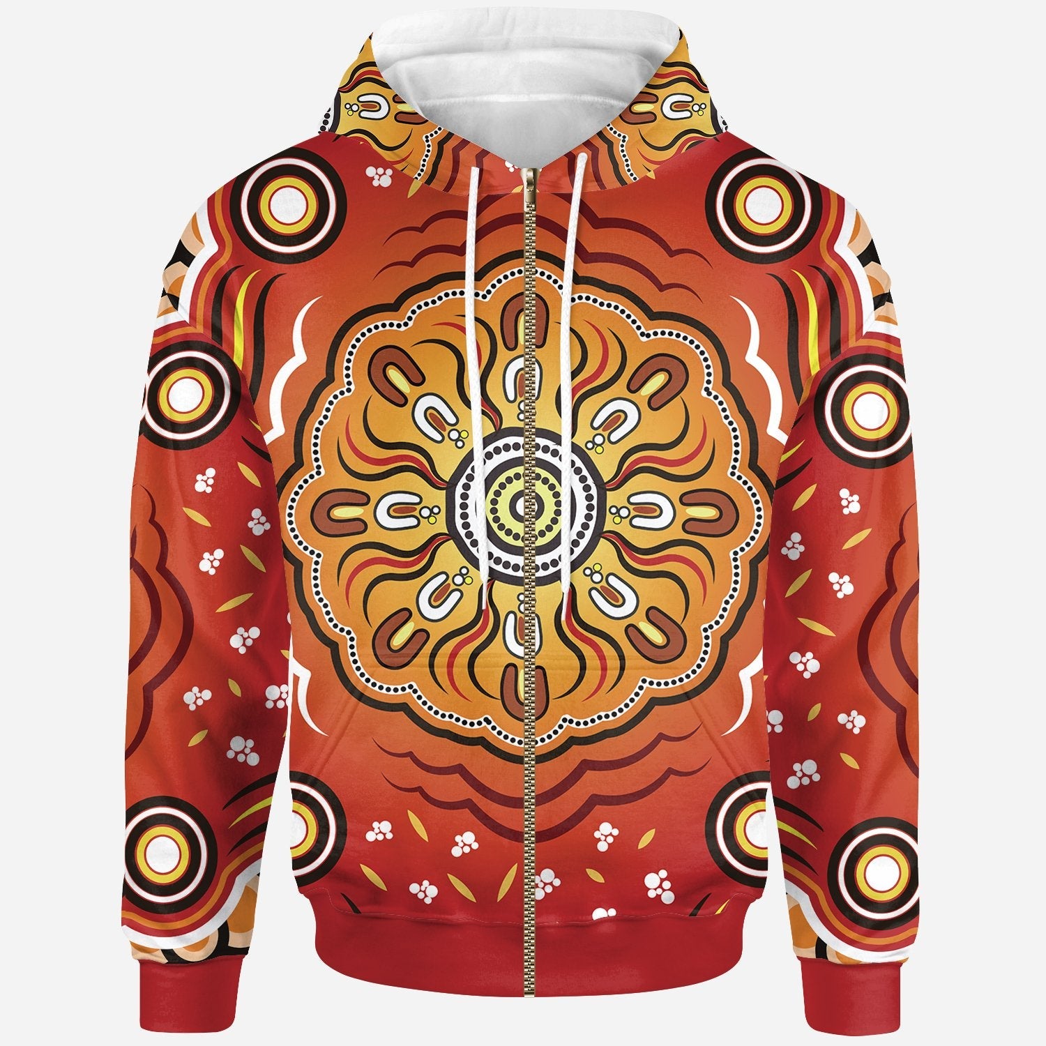 Aboriginal Zip - Up Hoodie - Indigenous Art Patterns Ver01 - Vibe Hoodie Shop