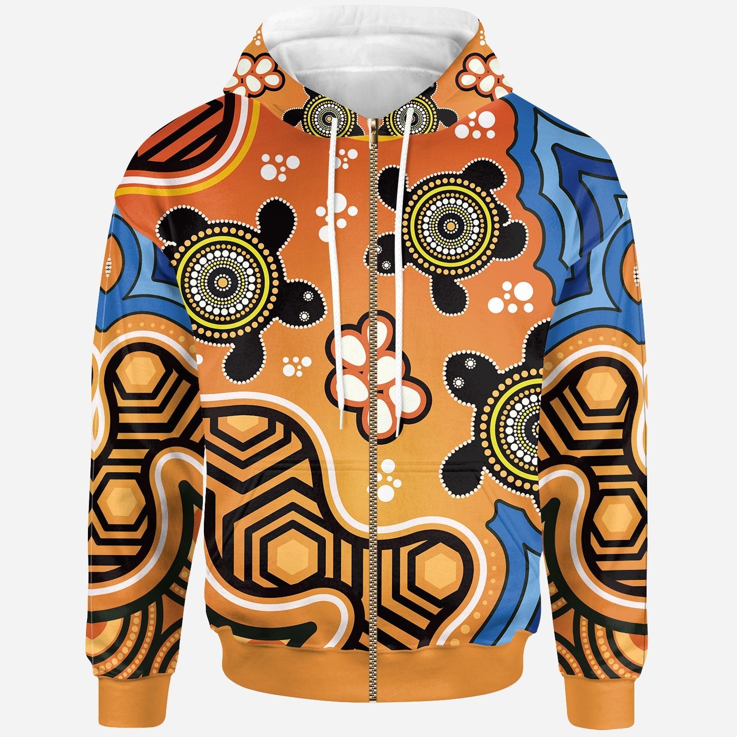 Aboriginal Zip - Up Hoodie - Indigenous Art Patterns Ver04 - Vibe Hoodie Shop