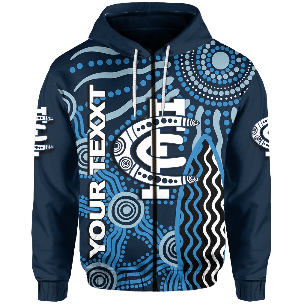 (Custom Personalised) Cartlon Blues Zip Hoodie Aboriginal - Vibe Hoodie Shop