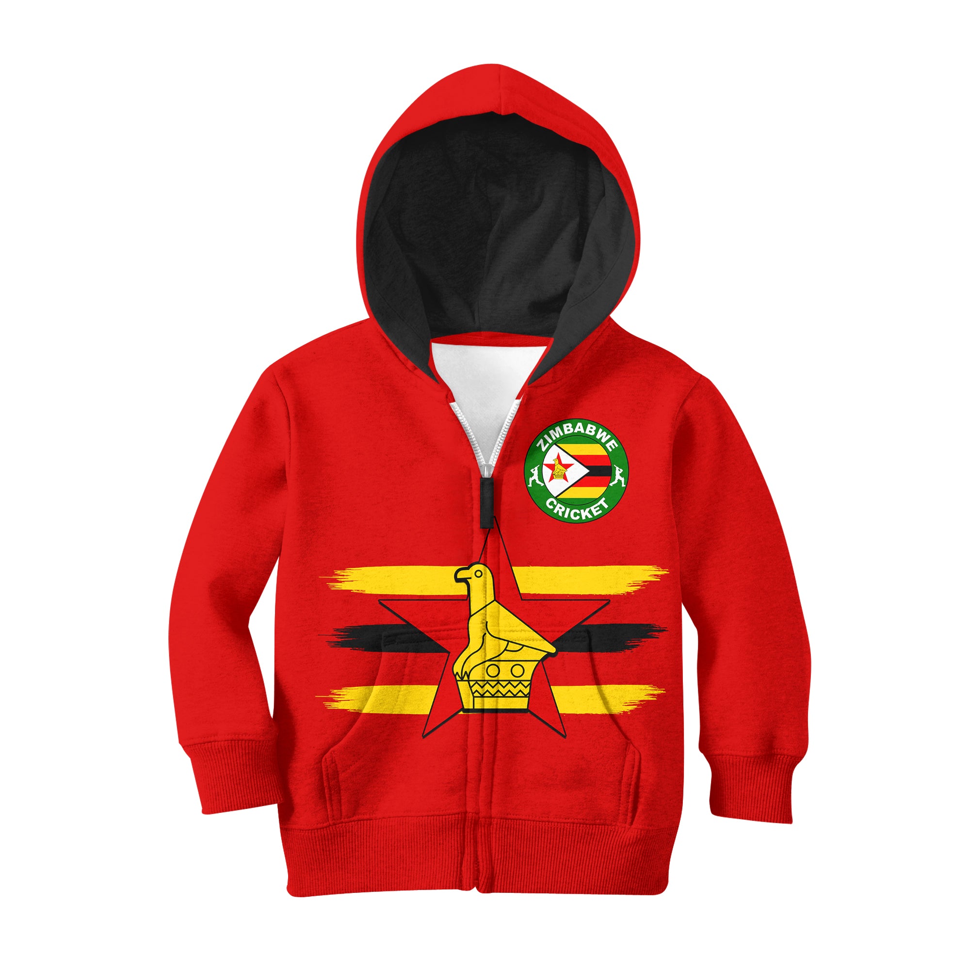 (Custom Personalised And Number) Zimbabwe Cricket Jersey Hoodie KID - Vibe Hoodie Shop