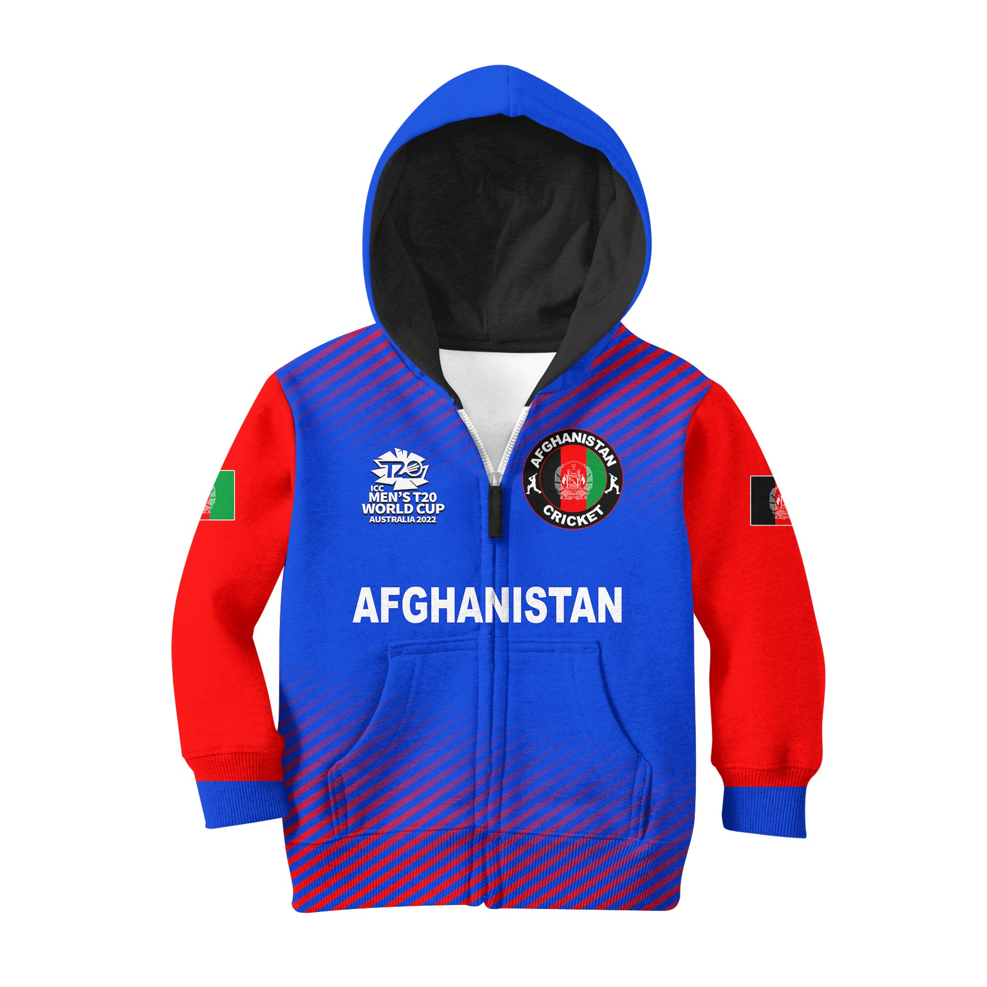 (Custom Personalised And Number) Afghanistan Cricket Men's T20 World Cup Hoodie KID - Vibe Hoodie Shop