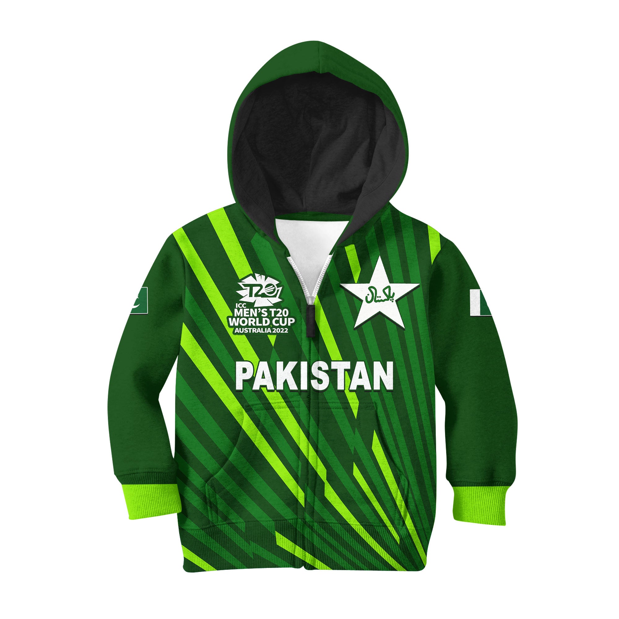 (Custom Personalised And Number) Pakistan Cricket Men's T20 World Cup Hoodie KID - Vibe Hoodie Shop