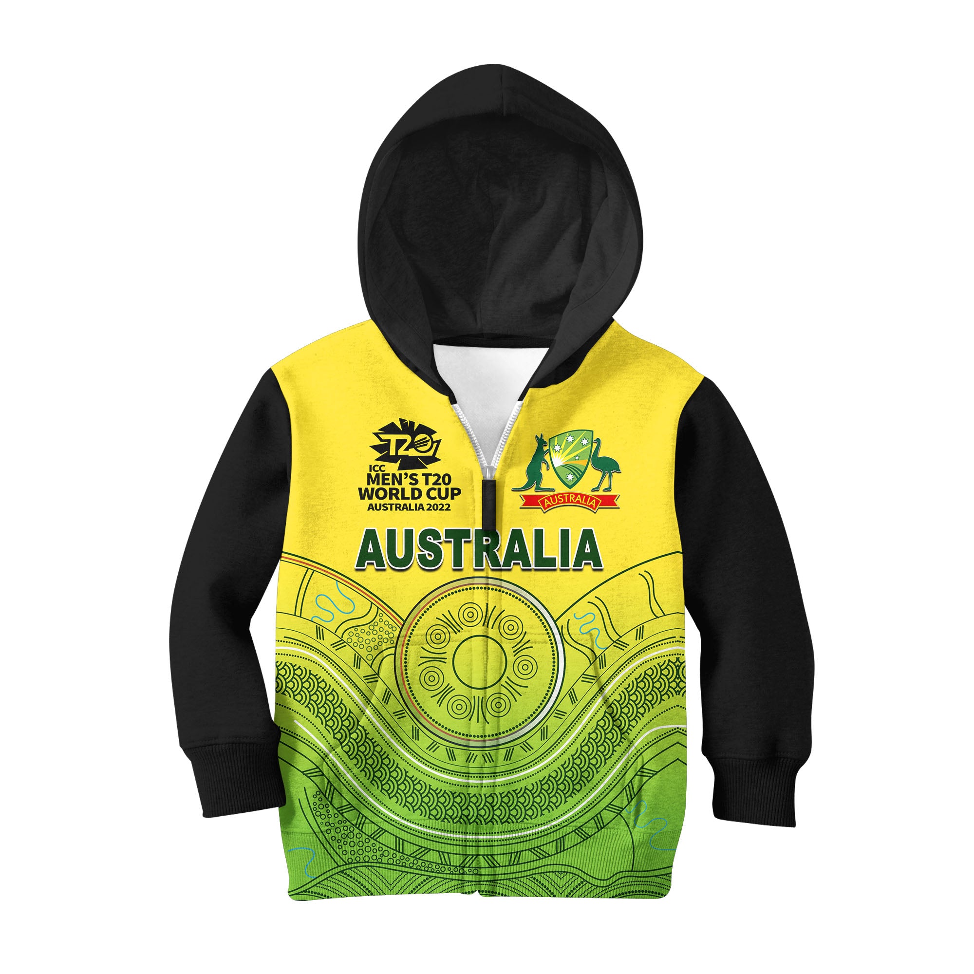 (Custom Personalised And Number) Australia Cricket Men's T20 World Cup Hoodie KID - Vibe Hoodie Shop